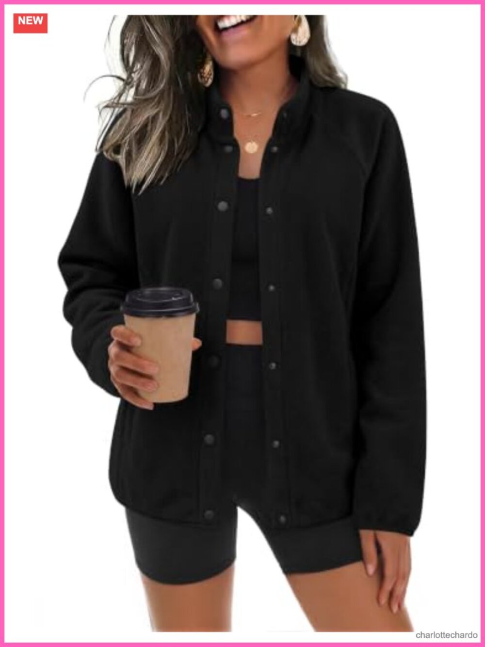 Zeagoo Fleece Jacket Women Button Down Winter Coat with Pockets
